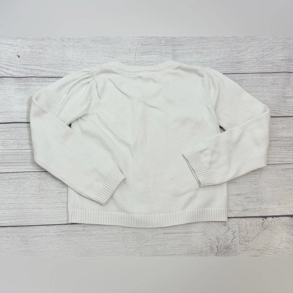 Gymboree Apple Cardigan Sweater Girls Size 8 Cream Knit Cute Fall